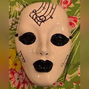 Vintage Mardi Gras Ceramic Mask NOLA 1986